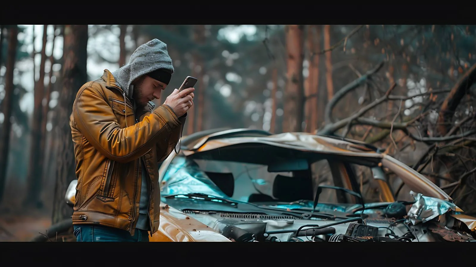 Man Calling Garage with Cellphone Outdoors — free download from Dotvec