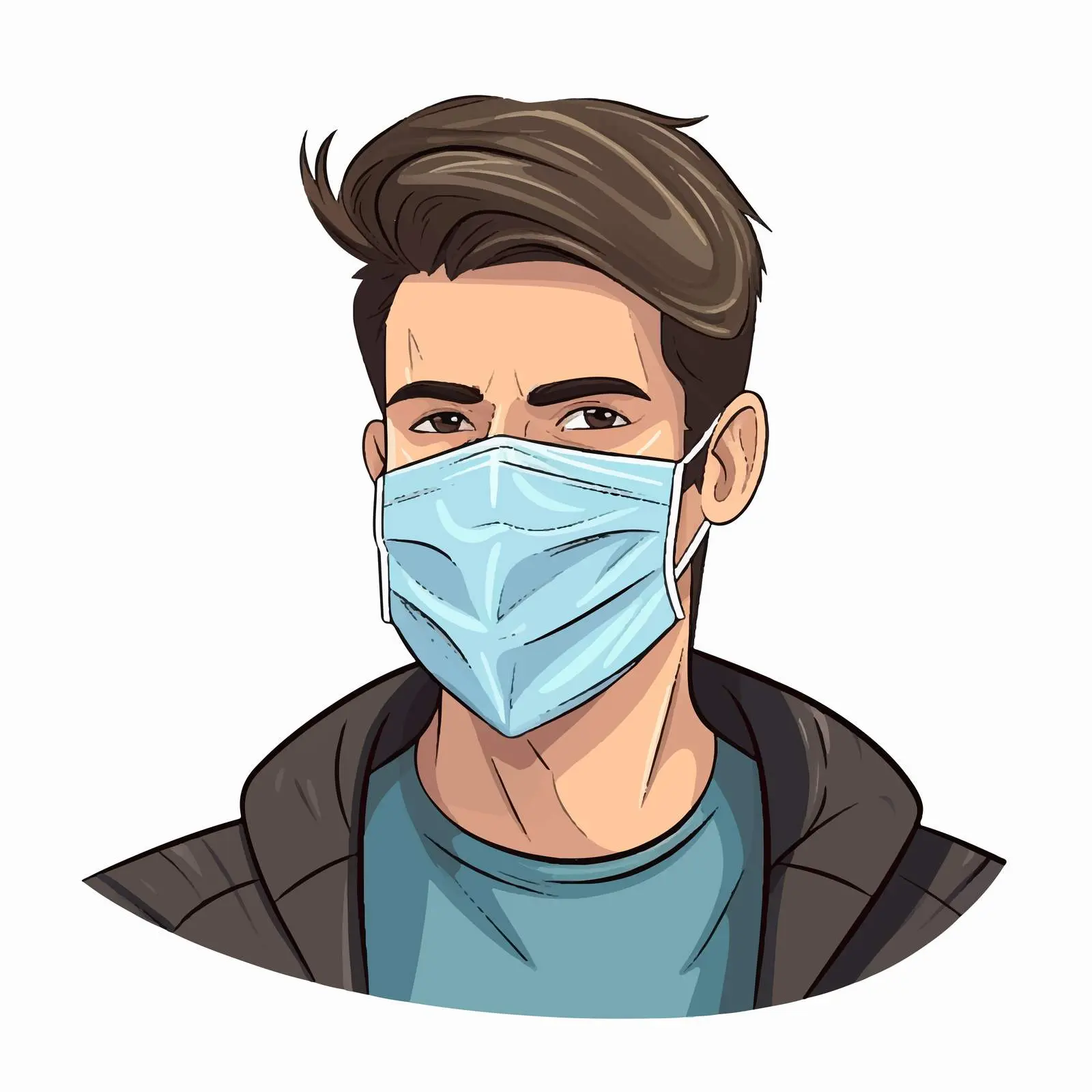 Man Wearing Face Mask for COVID-19 Prevention – free health campaign image from Dotvec