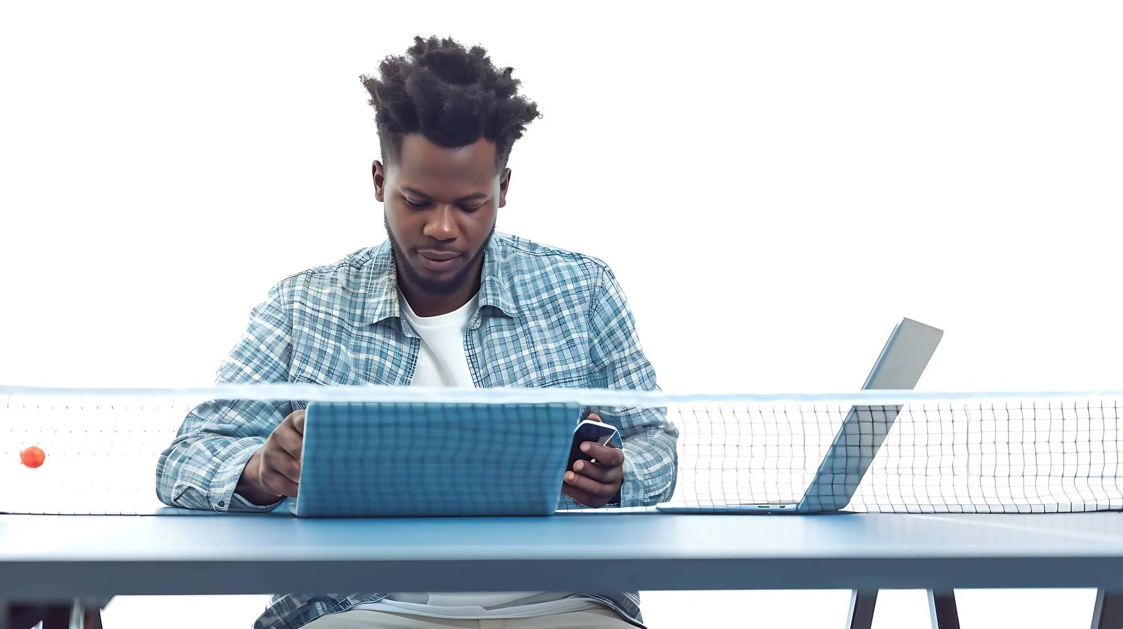 Professional Multitasking in Modern Break Room — free download from Dotvec