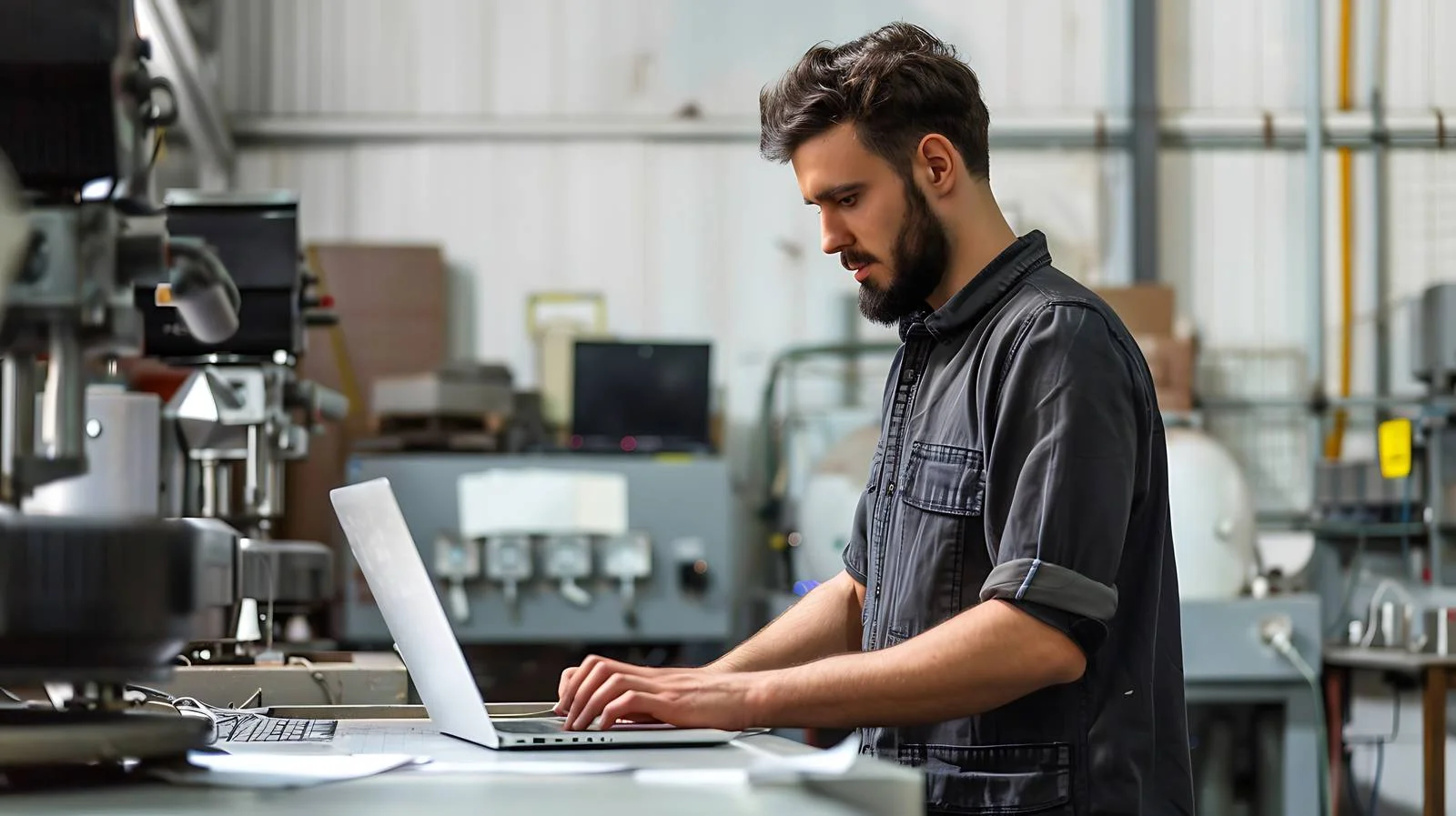 Factory Laptop Worker — free download from Dotvec