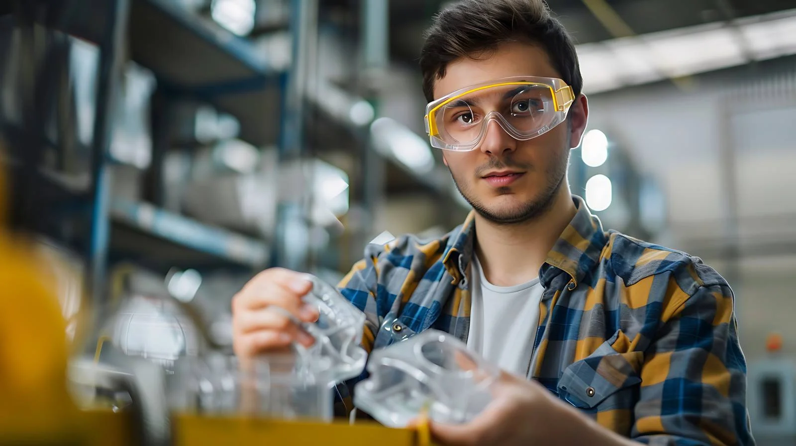 Worker Safety in Factory with Product — free download from Dotvec