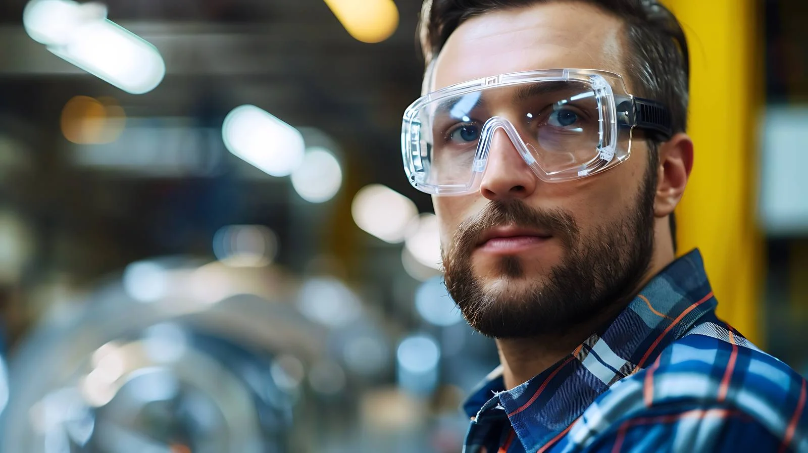 Factory Worker with Safety Goggles — free download from Dotvec