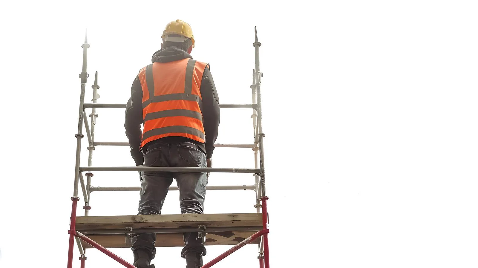 Worker on Scaffold with Safety Vest — free download from Dotvec