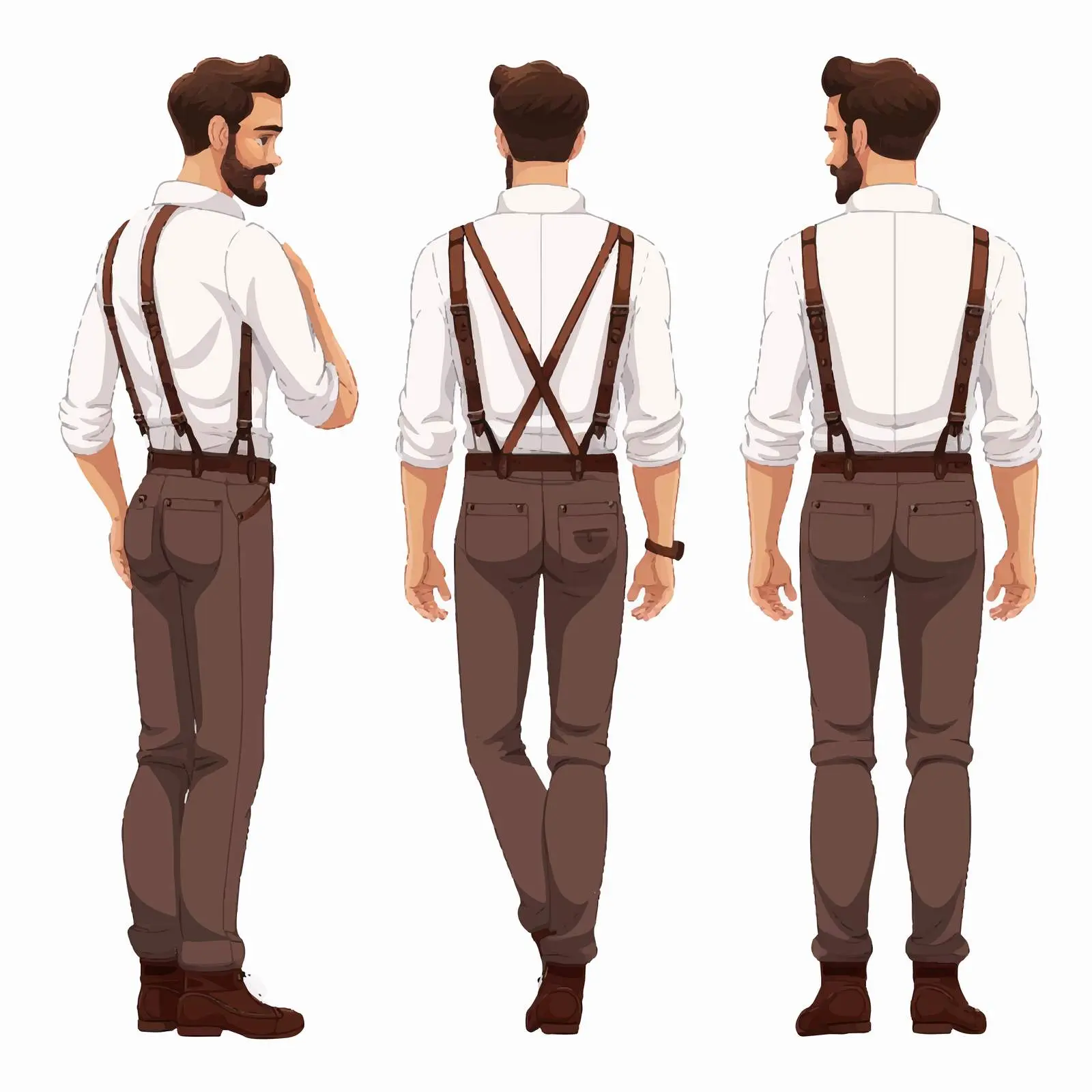 Elegant Man in Trousers and Suspenders — free download from Dotvec