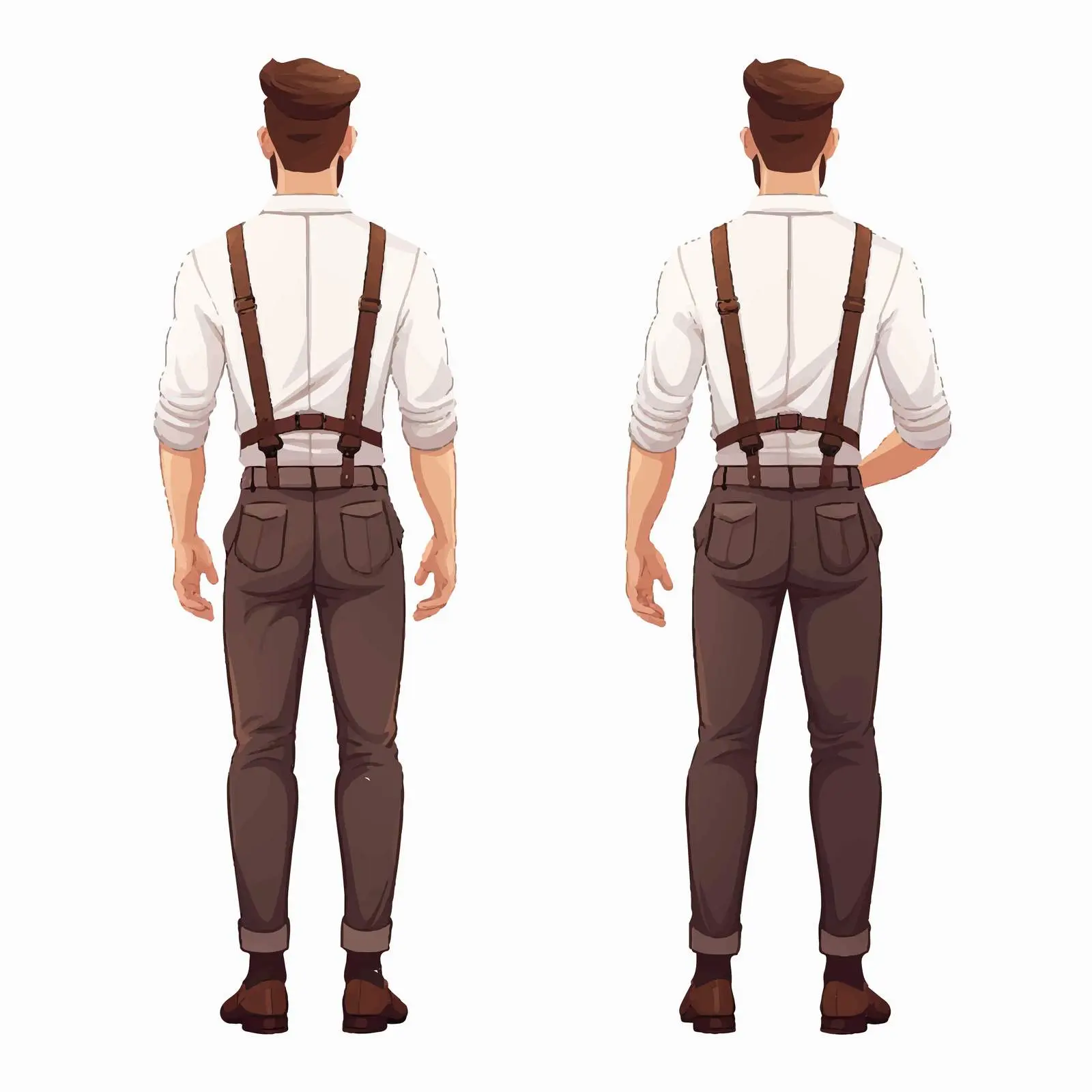Elegant Outfit with Suspenders and Shirt — free download from Dotvec