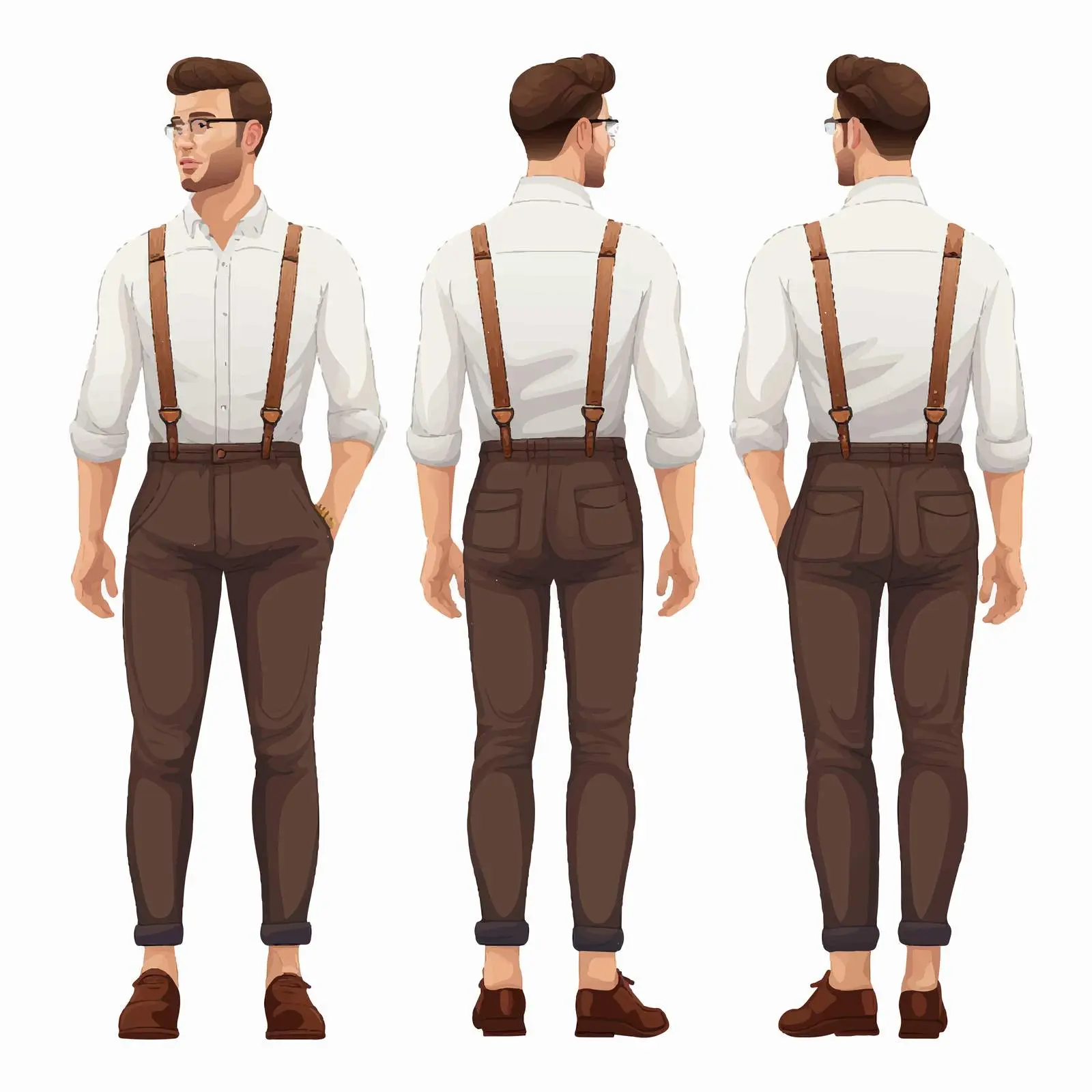 Elegant Man in Trousers and Suspenders — free download from Dotvec