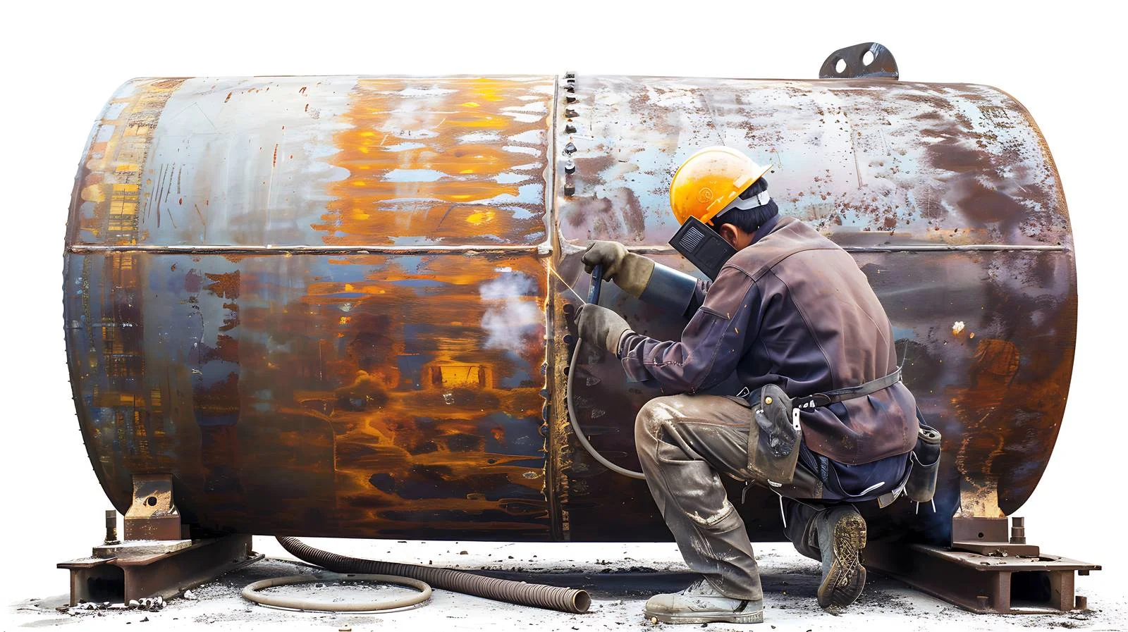 Professional welding of large steel tank — free download from Dotvec