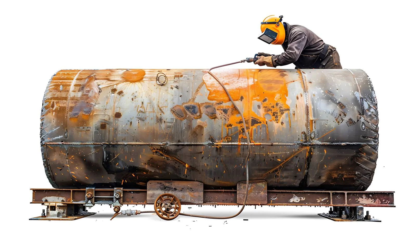 Industrial Welding Process in Steel Tank — free download from Dotvec