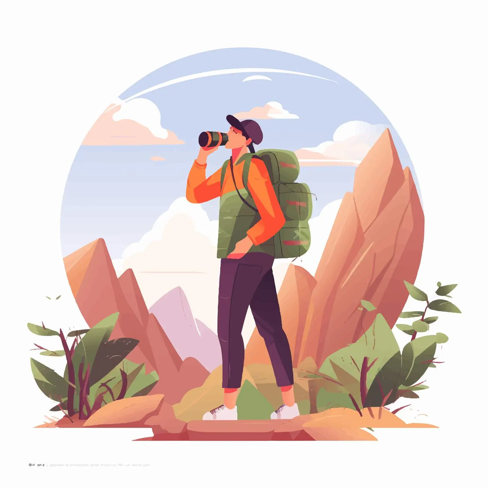 Person with Binoculars Gazing into the Future — free download from Dotvec