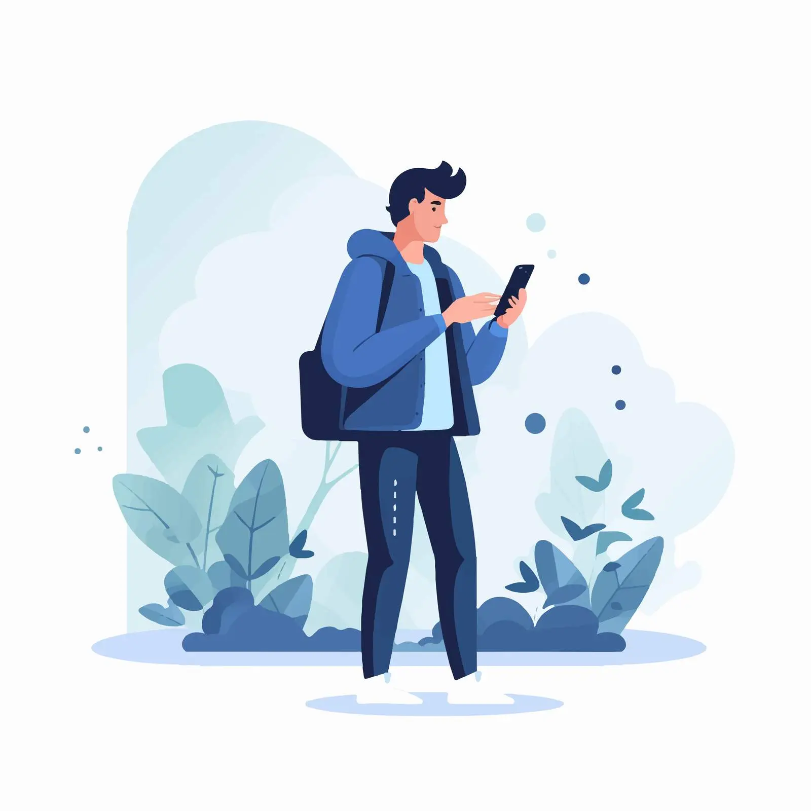 Man Texting on Mobile Phone for Social Media — free download from Dotvec