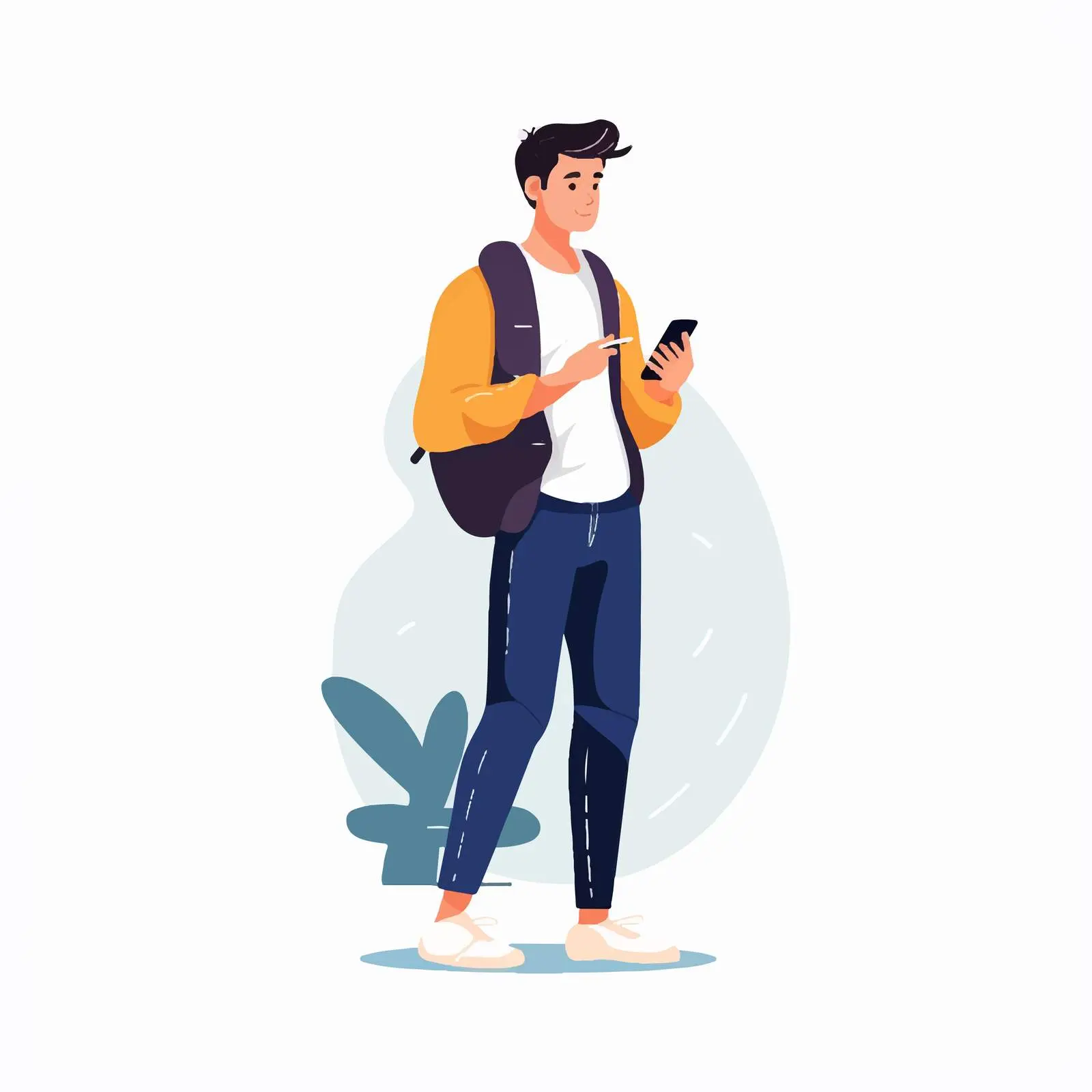 Man Texting on Mobile Phone for Social Media — free download from Dotvec