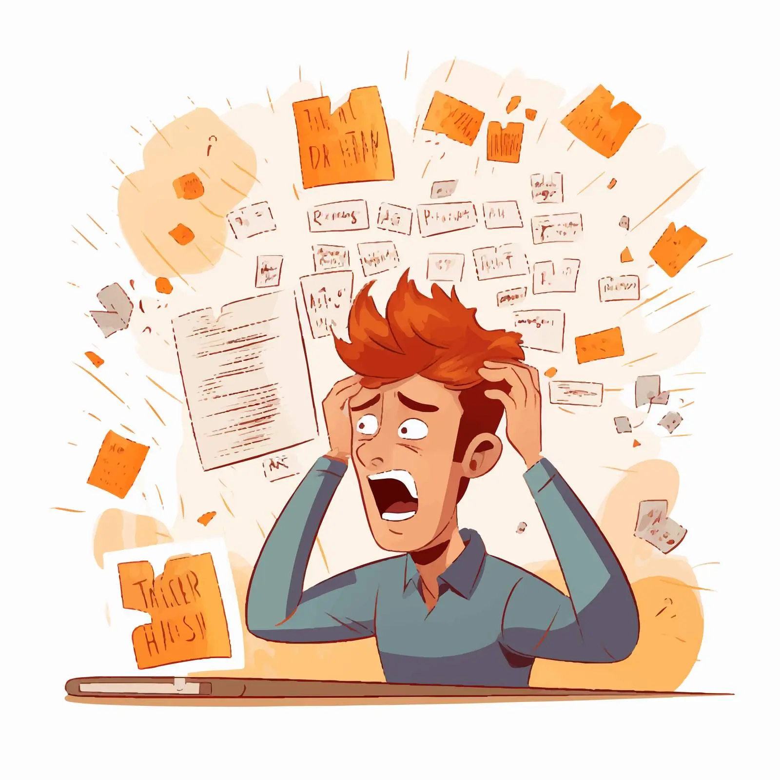 Man Experiencing Stress Attack Vector Illustration — free download from Dotvec