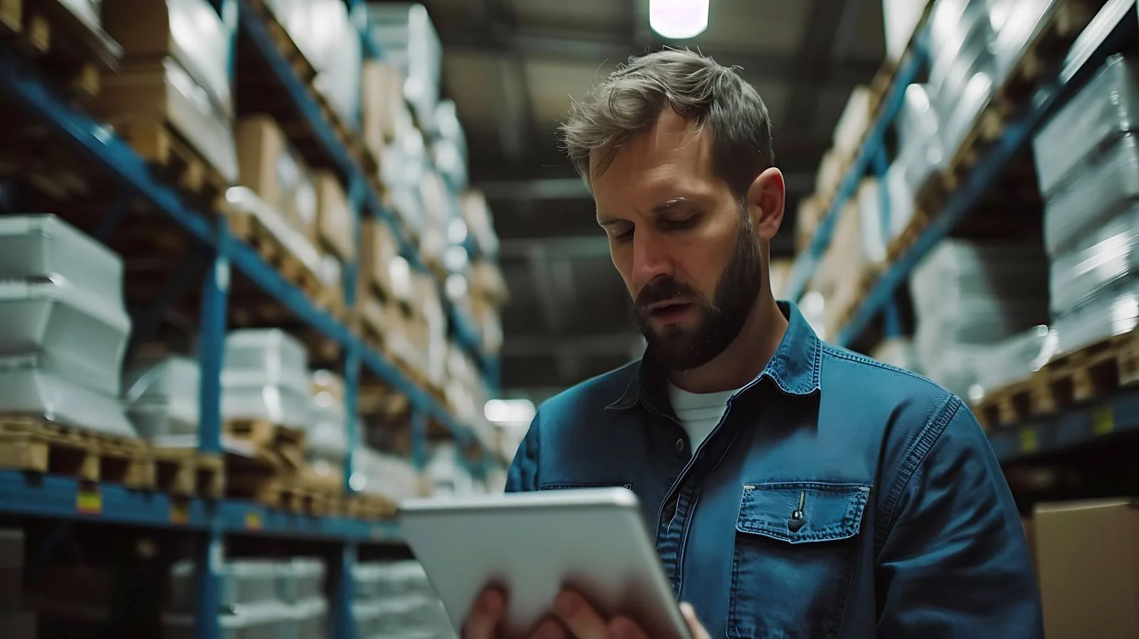 Factory Storeroom Supervisor with Tablet — free download from Dotvec