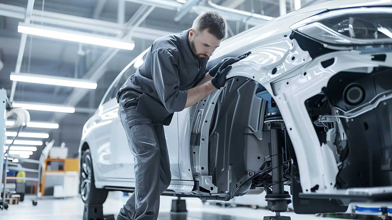 Modern Car Factory Worker — free download from Dotvec