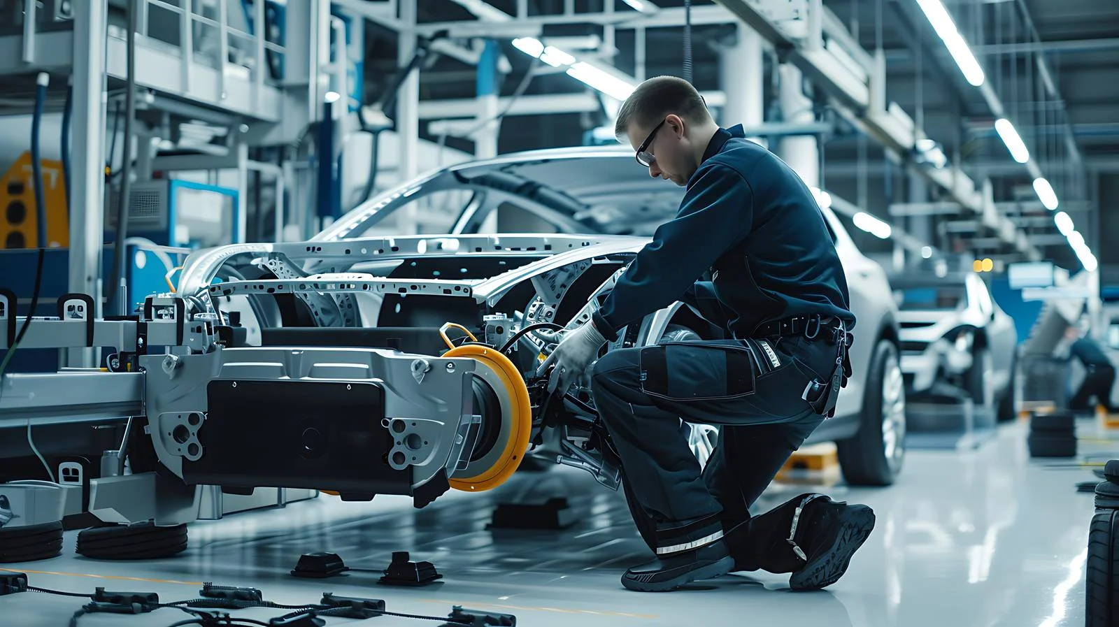 Modern Car Factory Worker — free download from Dotvec