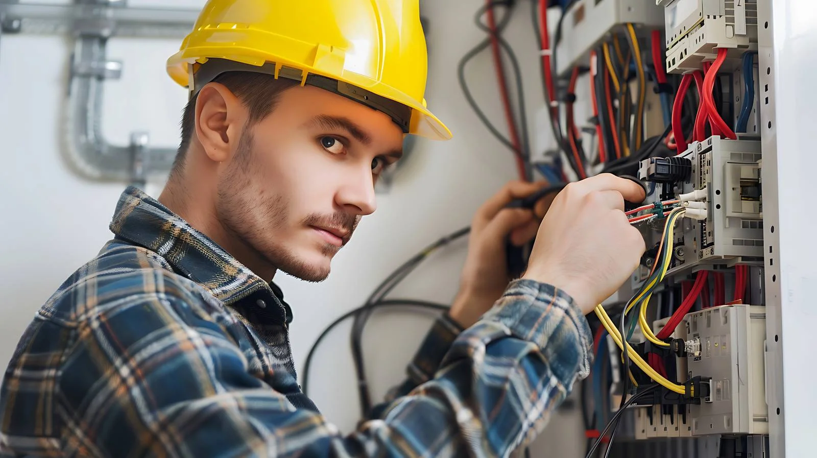 Electrician Installing Wiring in Isolated Environment — free download from Dotvec