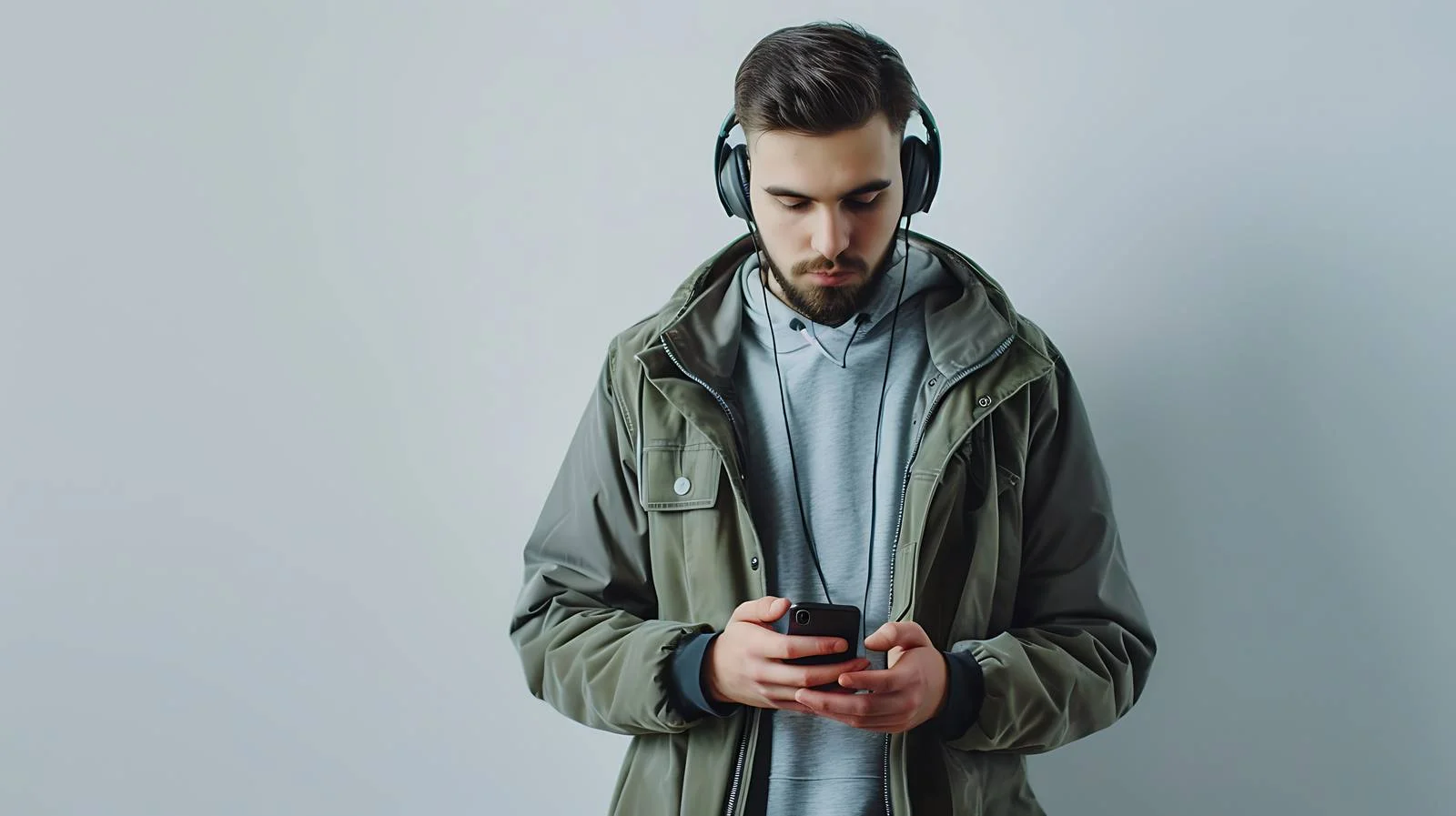 Professional Man Using Smartphone in Coworking Space — free download from Dotvec