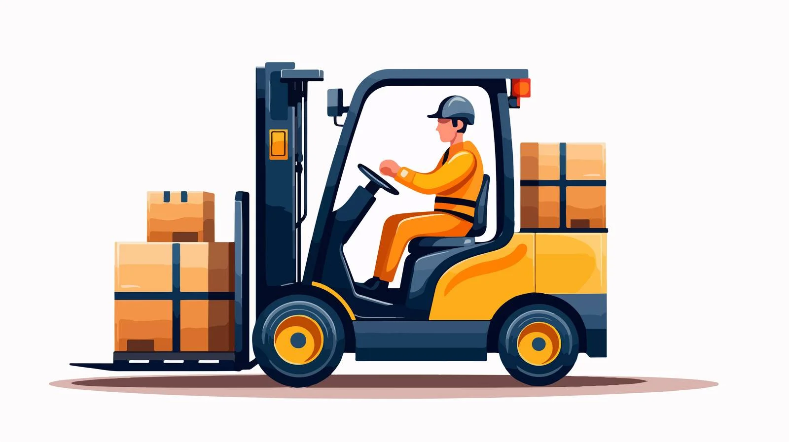 Man Operating Forklift for Moving Packages — free download from Dotvec