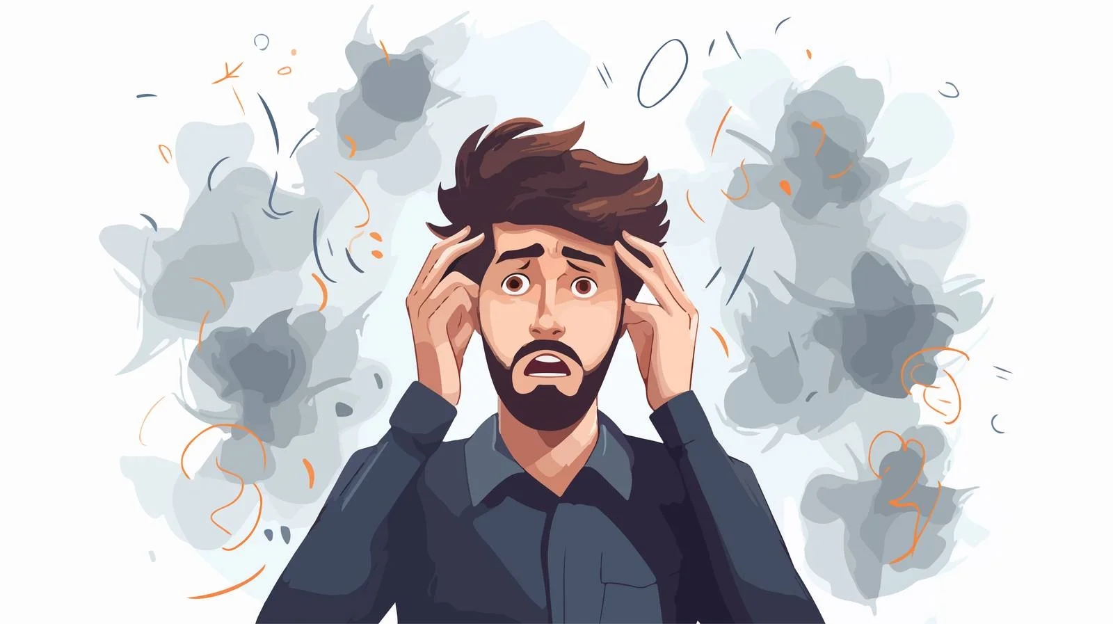 Man Stressed Thinking About Problems — free download from Dotvec