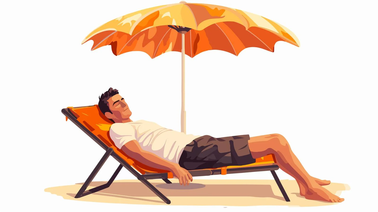 Beach Relaxation Cartoon Vector Illustration — free download from Dotvec