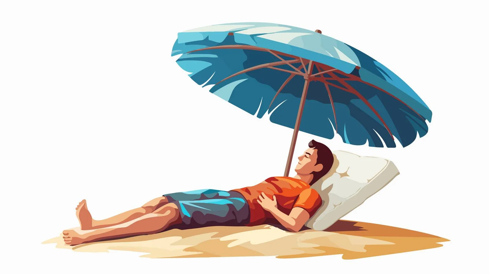 Beach Day Siesta Cartoon Illustration — free download from Dotvec
