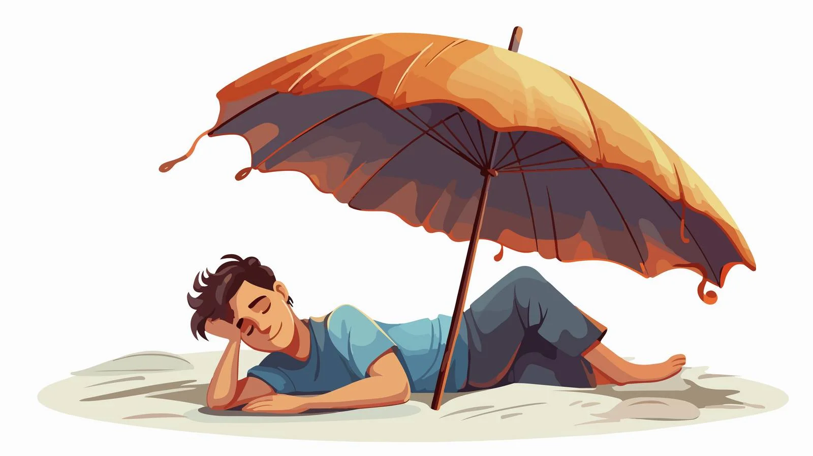 Beach Nap Cartoon Vector Illustration — free download from Dotvec
