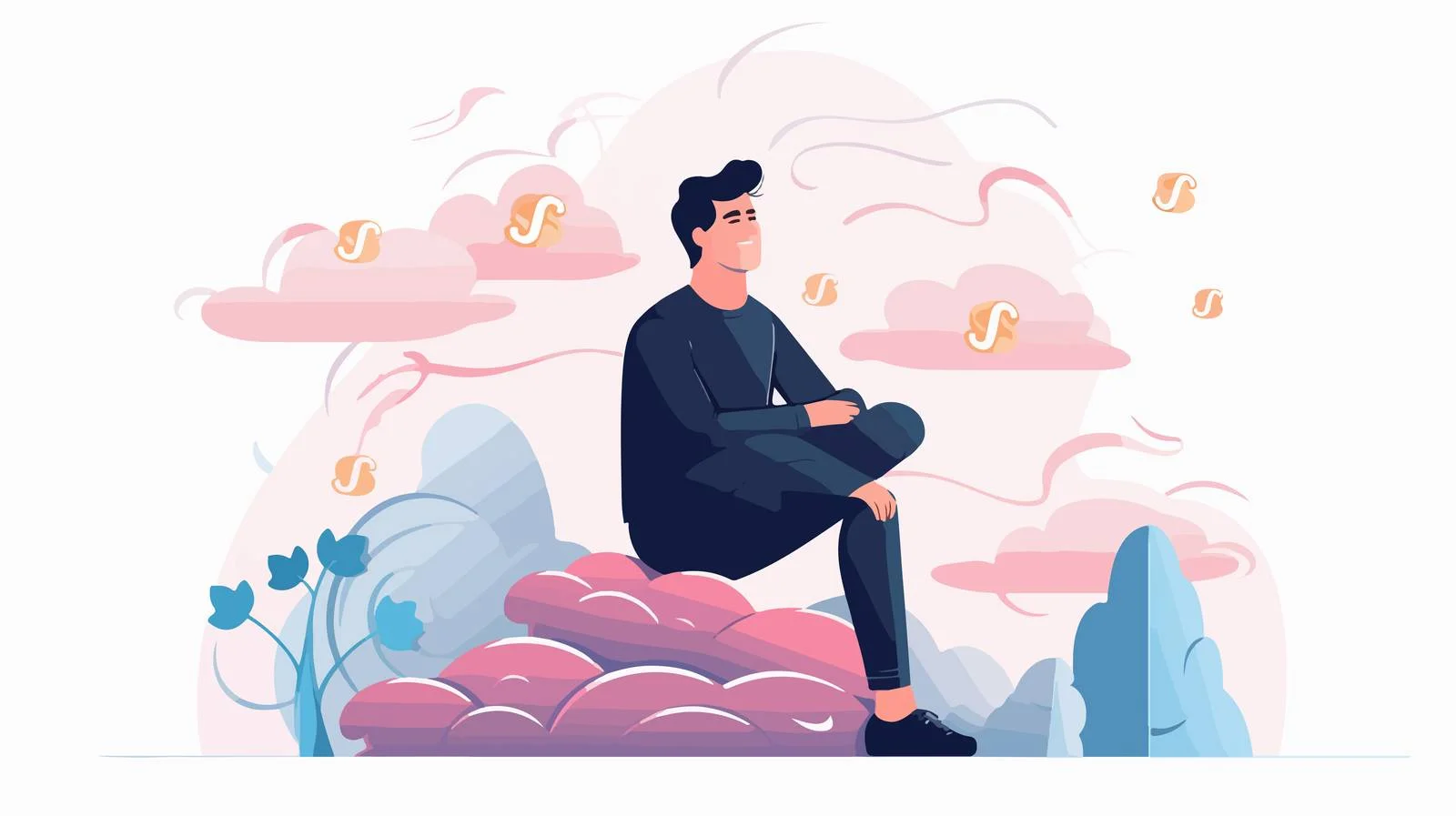 Contemplating Financial Investment Cartoon — free download from Dotvec