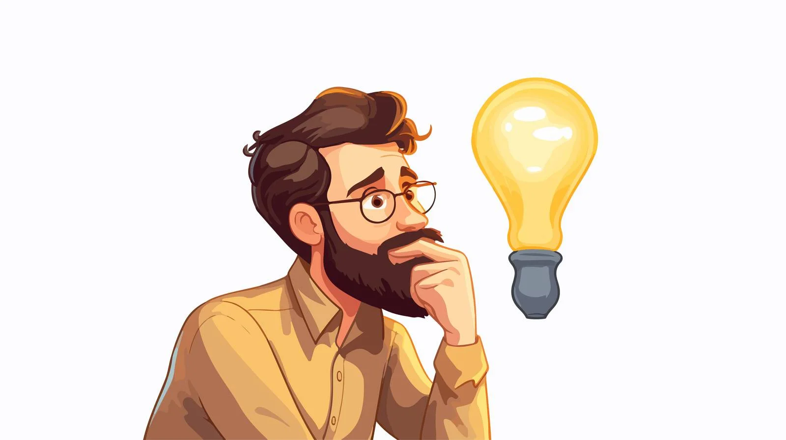 Man with Idea and Light Bulb — free download from Dotvec