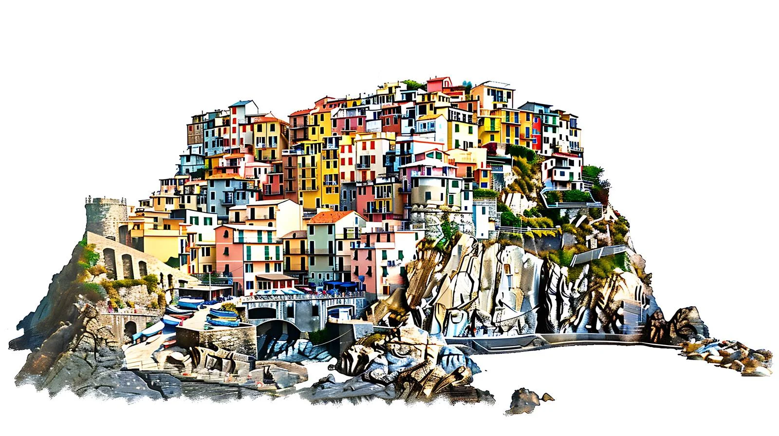 Idyllic Manarola in Cinque Terre, Italy — free download from Dotvec