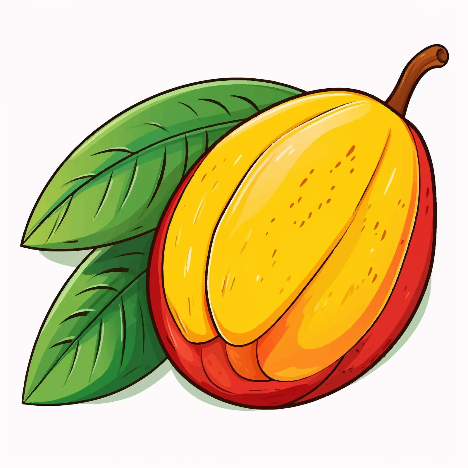Mango Fruit Line Vector Illustration on White Background — free download from Dotvec
