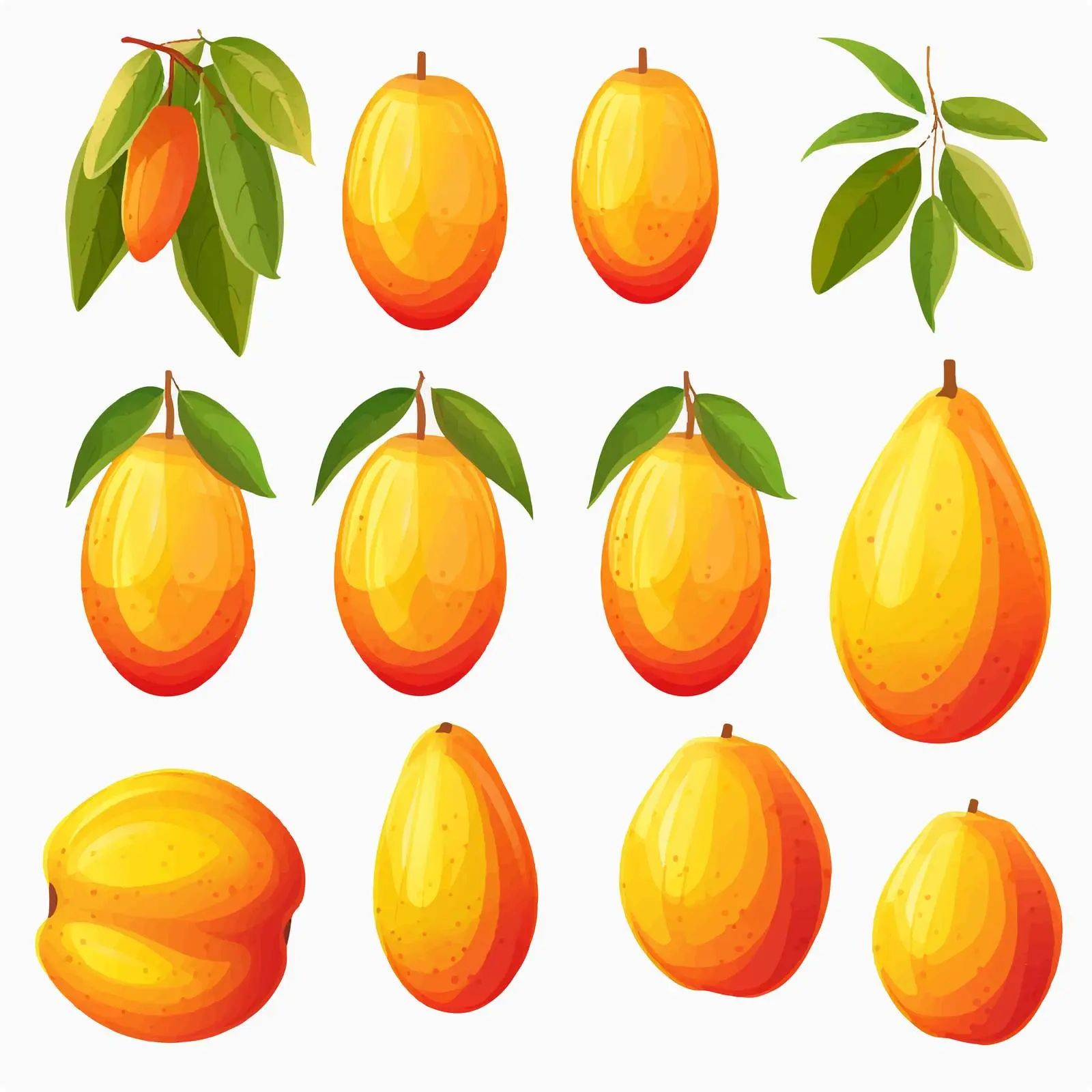 Mango Line Vector Illustration on White Background — free download from Dotvec