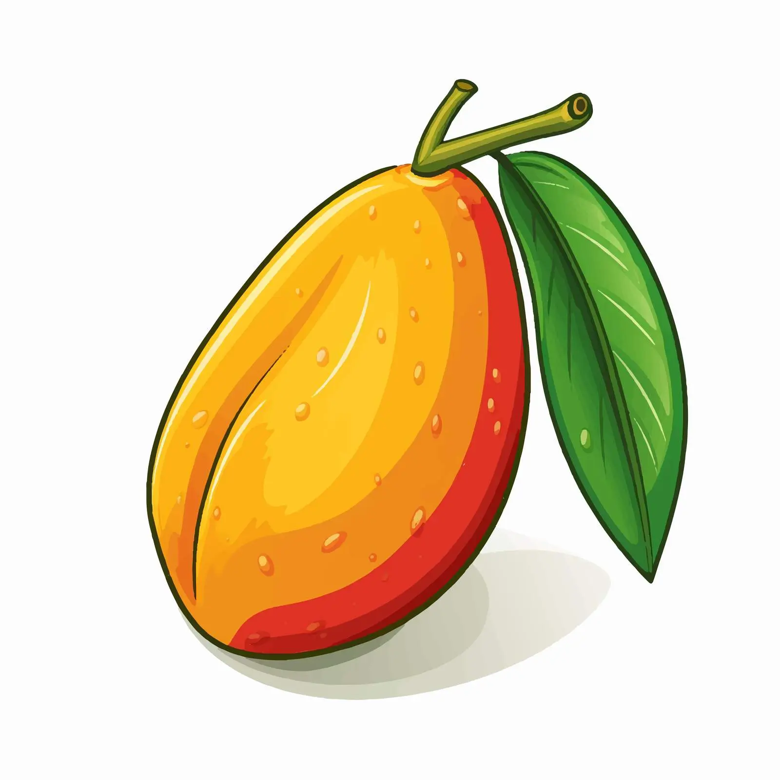 Mango Line Vector Illustration on White Background — free download from Dotvec