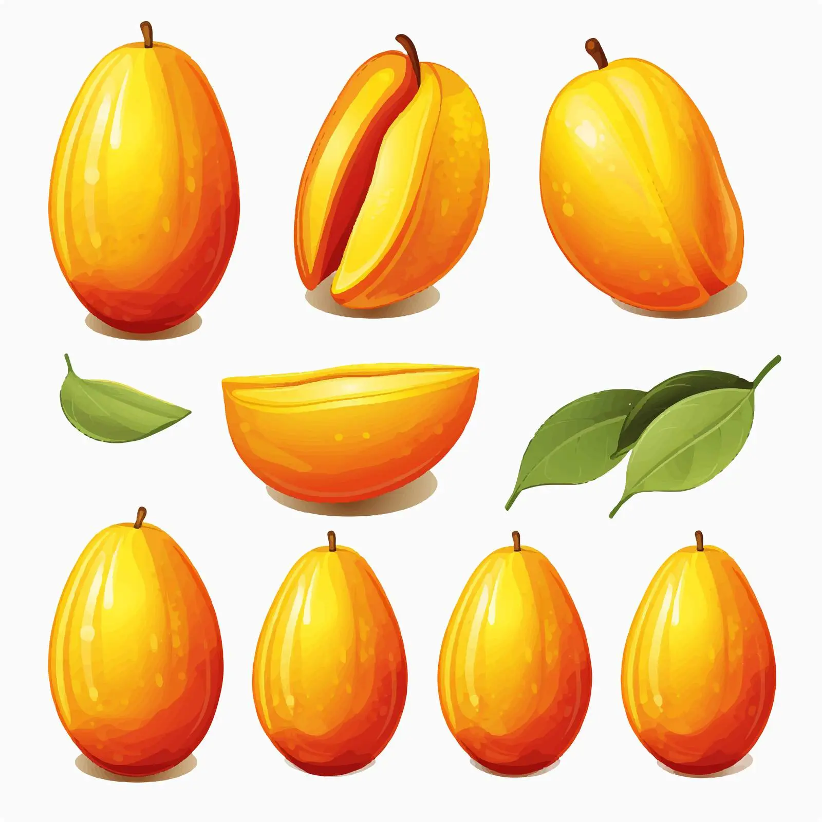 Mango Line Vector Illustration on White Background — free download from Dotvec