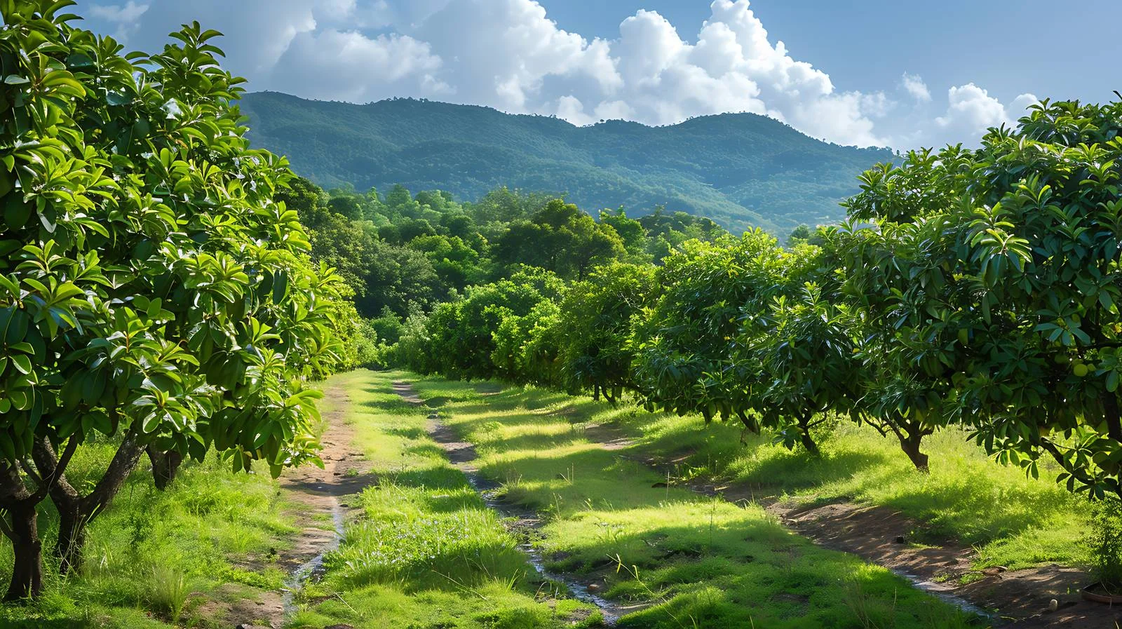 Mango Trees Alley on Mountain Farm — free download from Dotvec