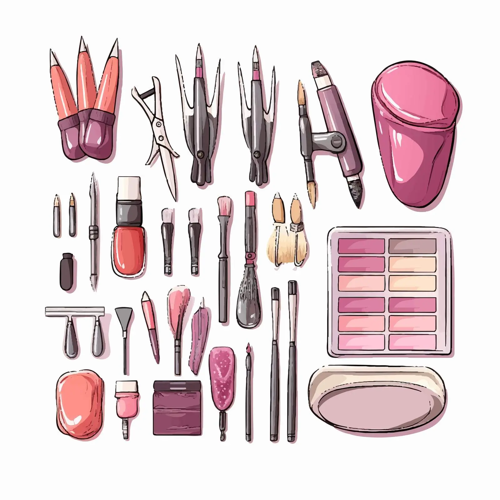 Manicure Workflow Tools with Gloved Hands Vector – free sketching image from Dotvec