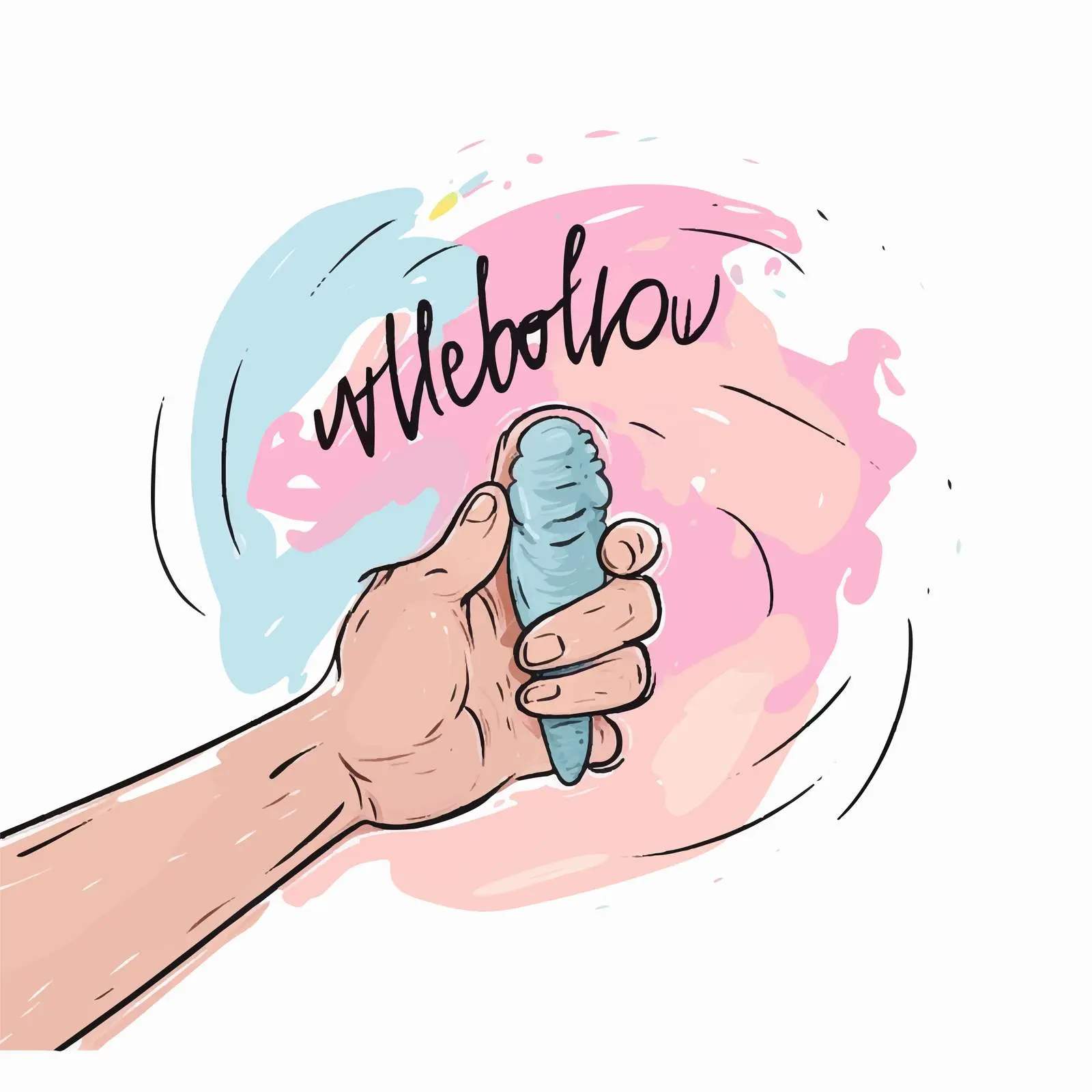 Hand Holding Newborn Postcard with Pastel Design — free download from Dotvec