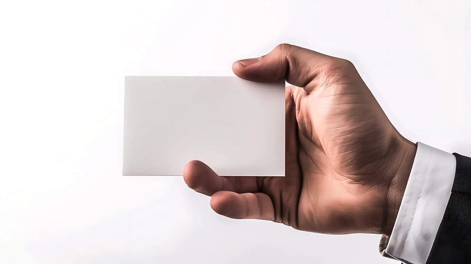 Business Card Displayed by Hand on White Background — free download from Dotvec