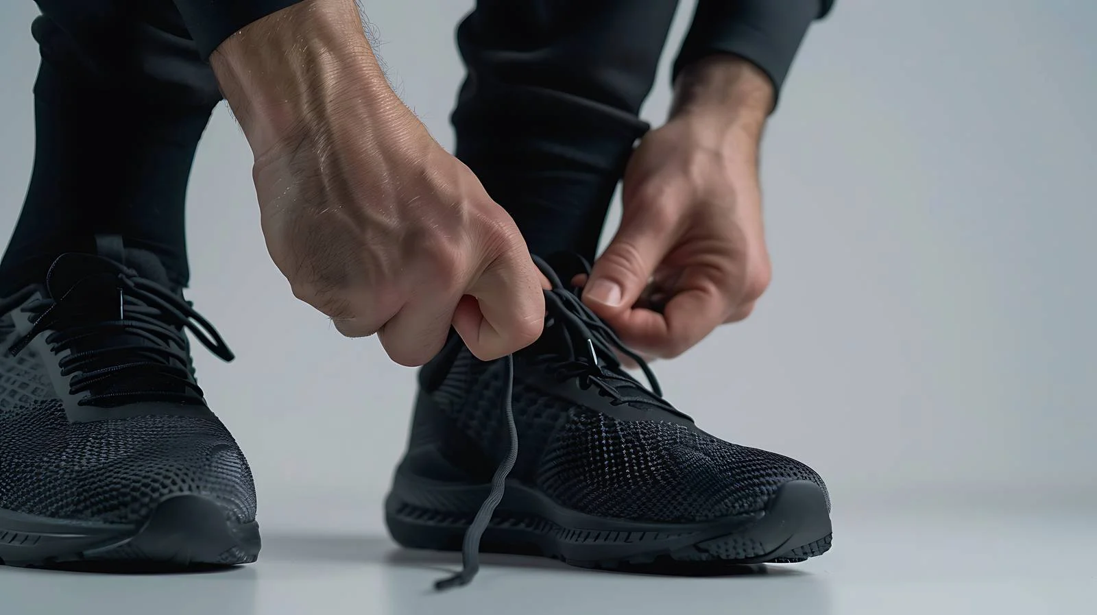 Man Tying Shoe Laces in Gym — free download from Dotvec