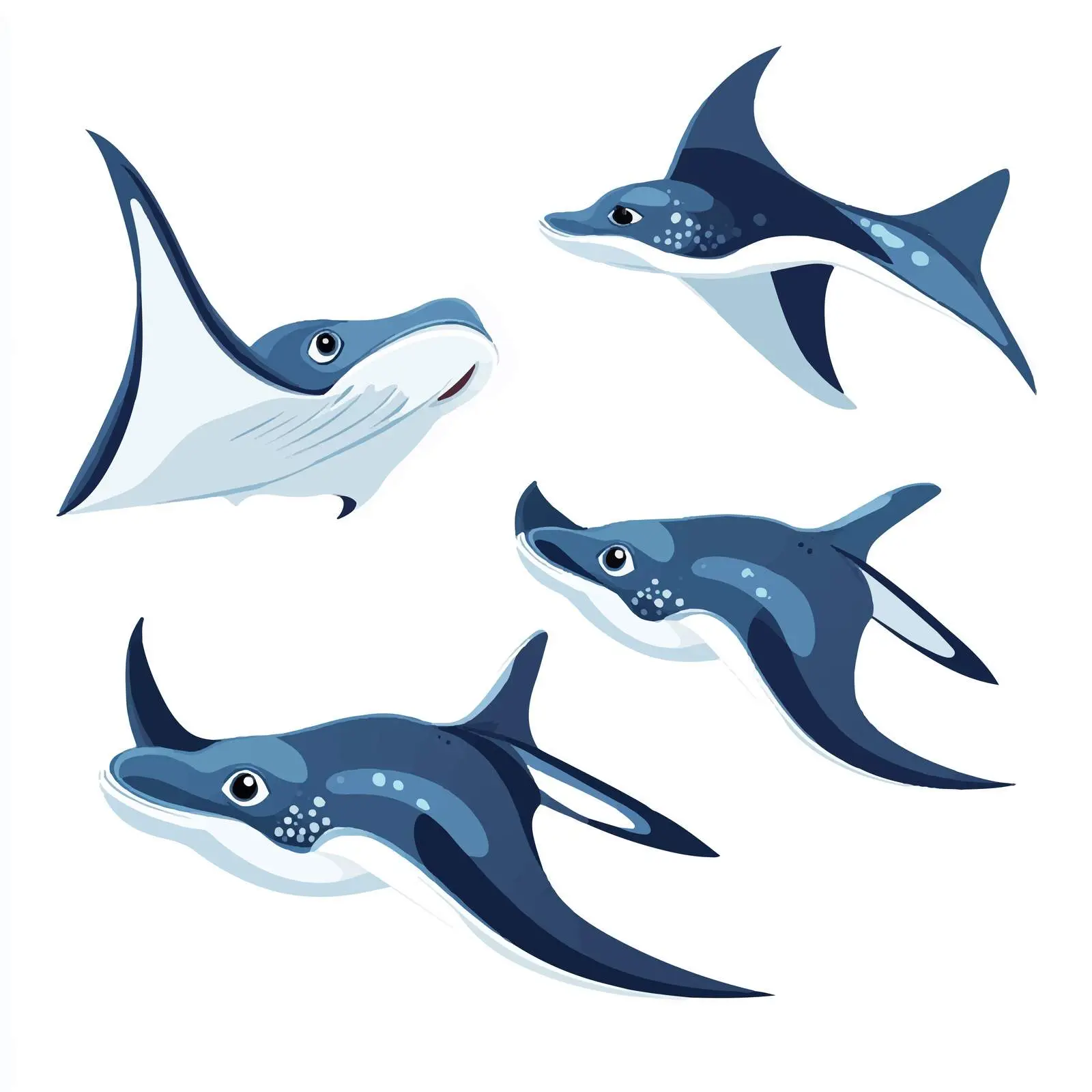 Cartoon Manta Rays Vector Illustration — free download from Dotvec