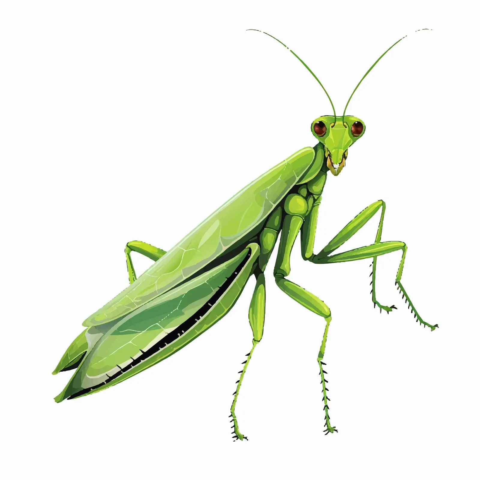 Mantid Vector Illustration Isolated on White Background — free download from Dotvec