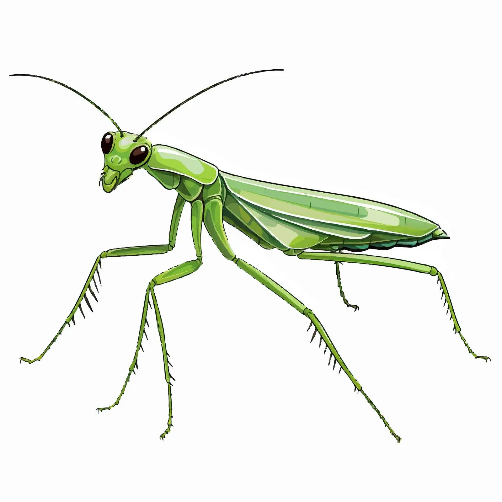 Outline Mantis Vector Illustration on White Background — free download from Dotvec
