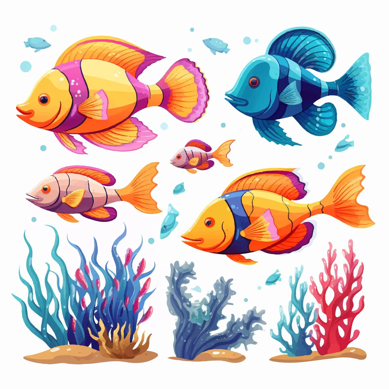 Cartoon Angler Fish Underwater Scene — free download from Dotvec