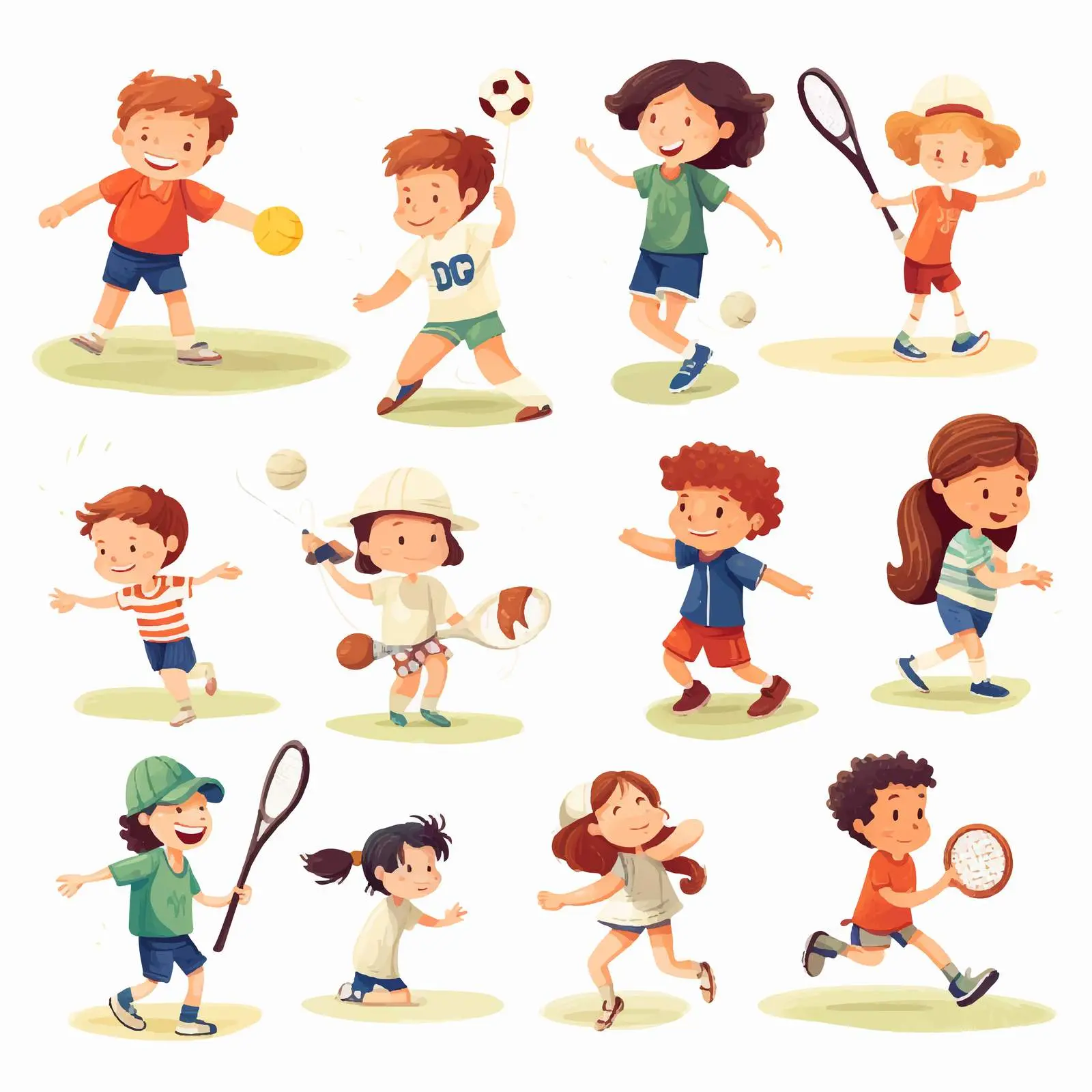 Children Engaged in Various Sports Activities — free download from Dotvec