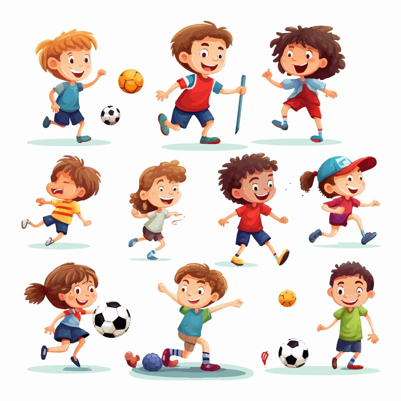 Illustration of Children Playing Various Sports — free download from Dotvec