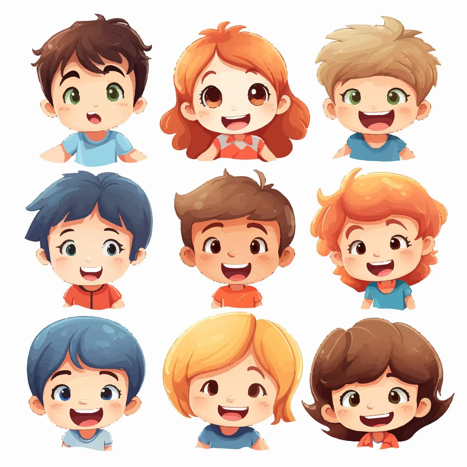 Happy Children Illustration Vector Art — free download from Dotvec