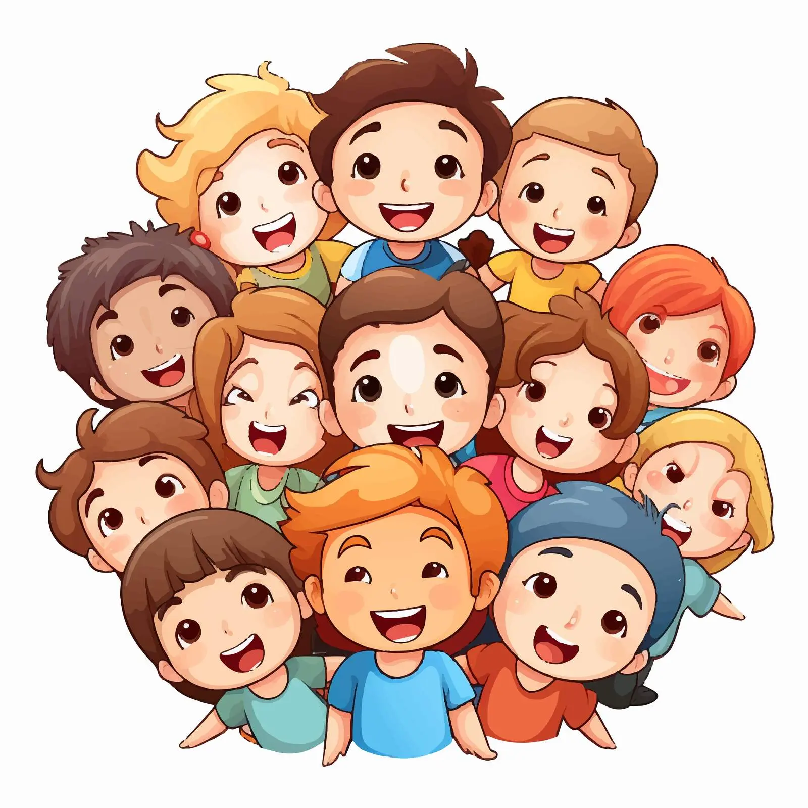 Happy Children Vector Illustration — free download from Dotvec