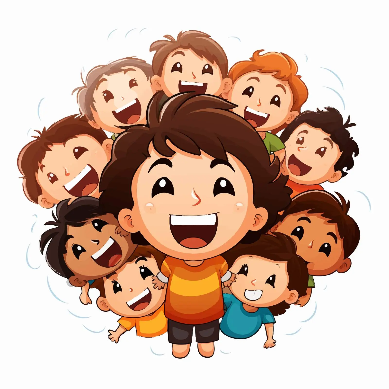 Happy Children Vector Illustration — free download from Dotvec