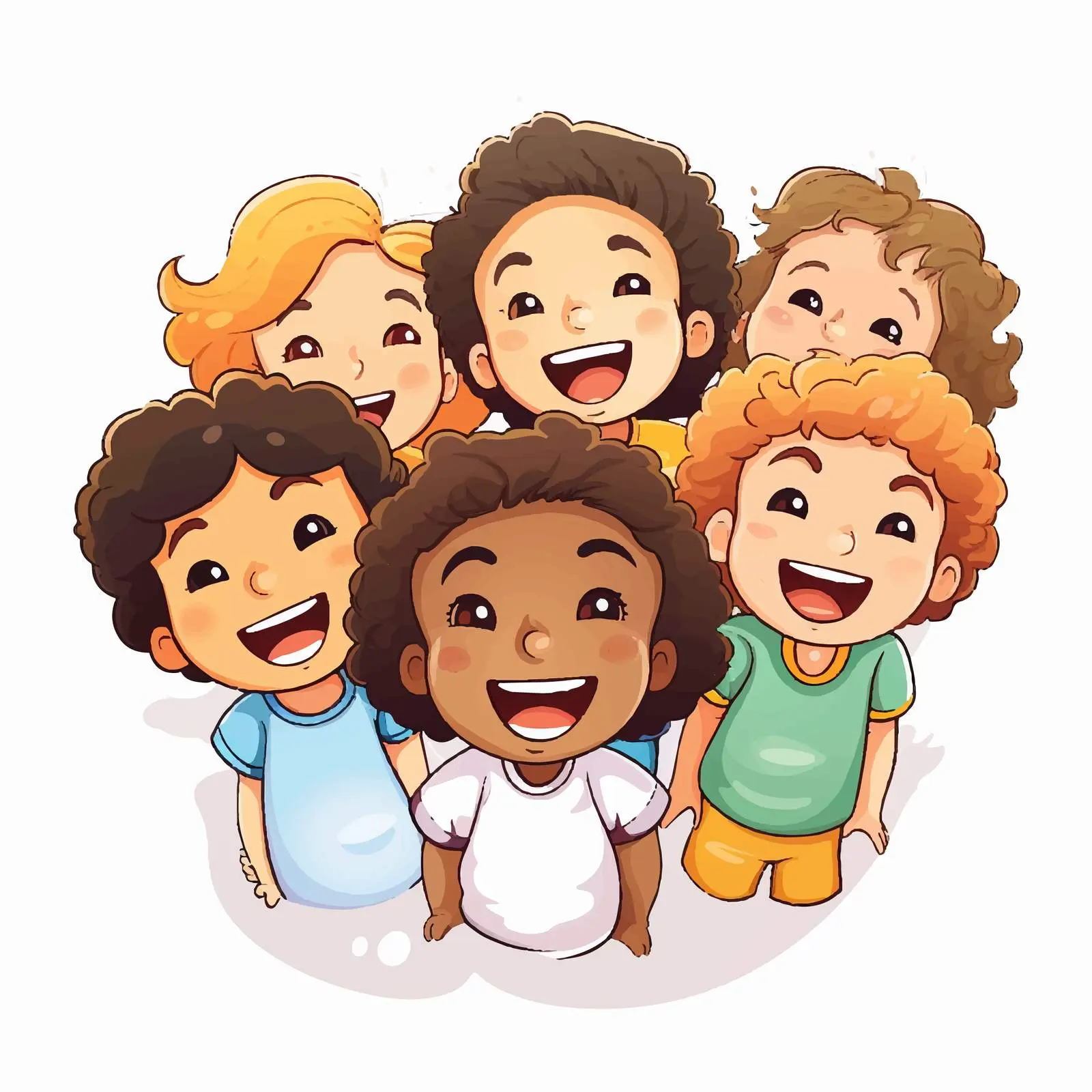 Happy Children Vector Illustration — free download from Dotvec