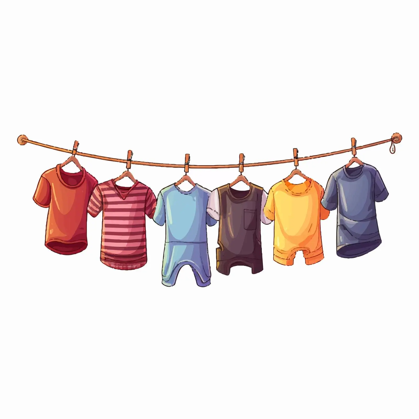 Clothes Hanging on a Line Illustration — free download from Dotvec