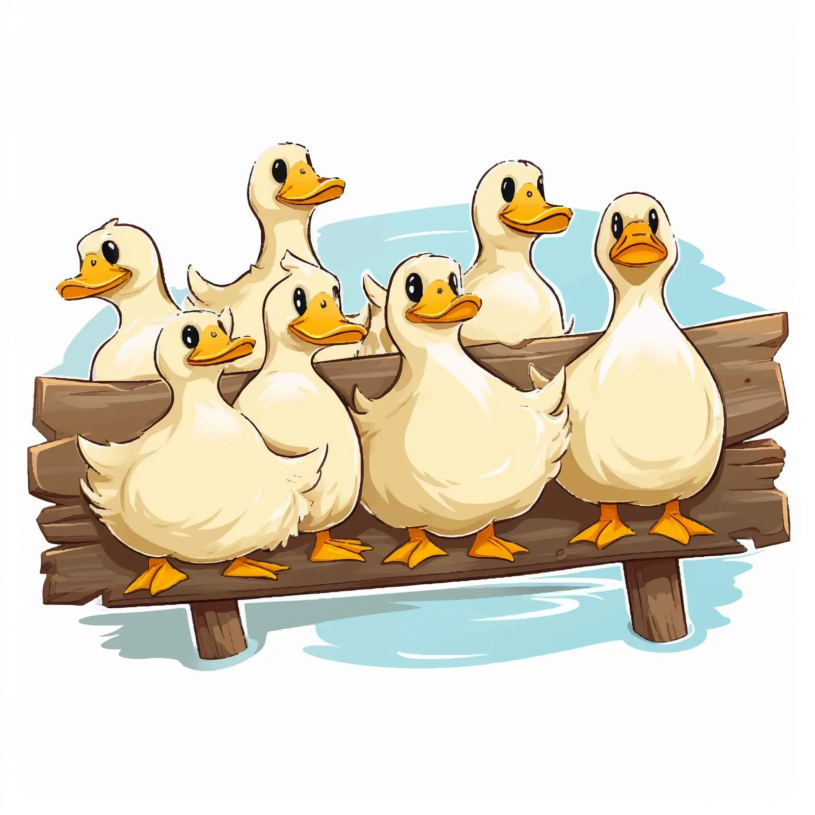 Ducks with Wooden Sign Banner Illustration — free download from Dotvec